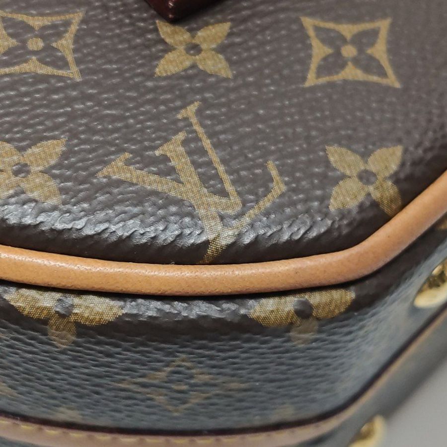 Louis Vuitton (LV) Boite Chapeau小號植鞣革Monogram印花圓餅包斜挎包單肩包芯片款-16