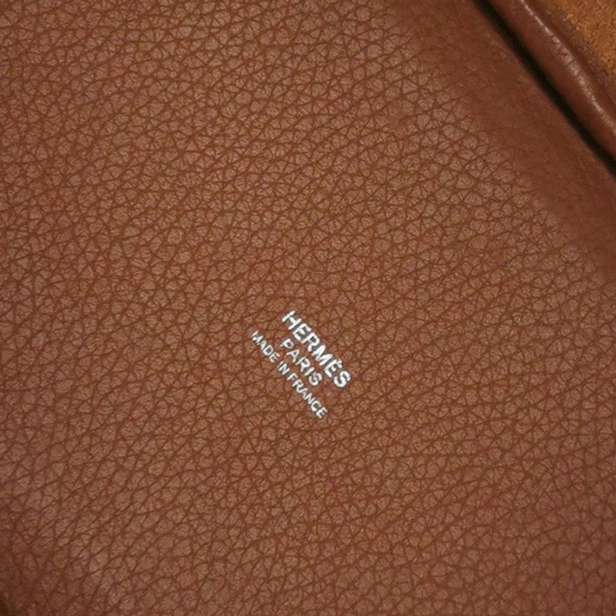 Hermes Picotin菜籃子包18手提包Clemence(TC)牛皮銀扣37金棕Y刻-7