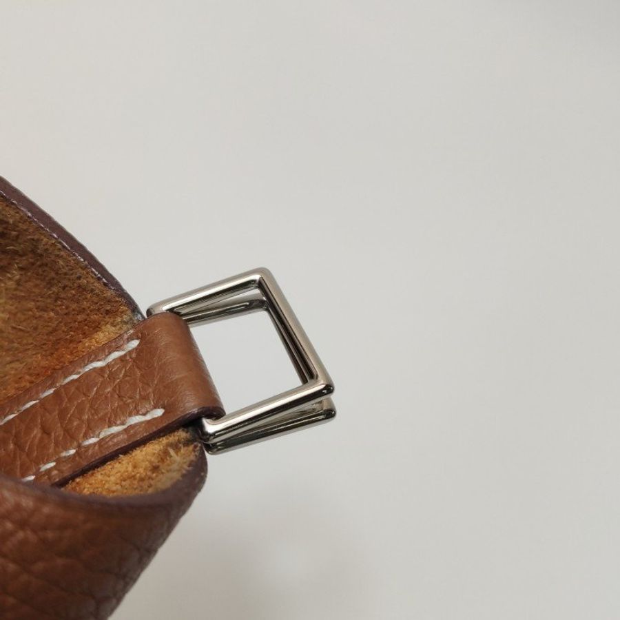 Hermes Picotin菜籃子包18手提包Clemence(TC)牛皮銀扣37金棕Y刻-12