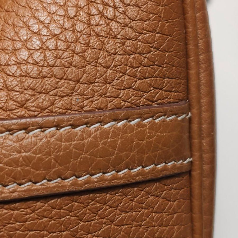 Hermes Picotin菜籃子包18手提包Clemence(TC)牛皮銀扣37金棕Y刻-17