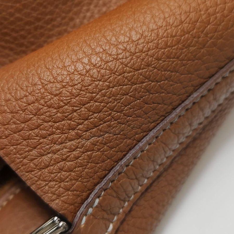Hermes Picotin菜籃子包18手提包Clemence(TC)牛皮銀扣37金棕Y刻-18