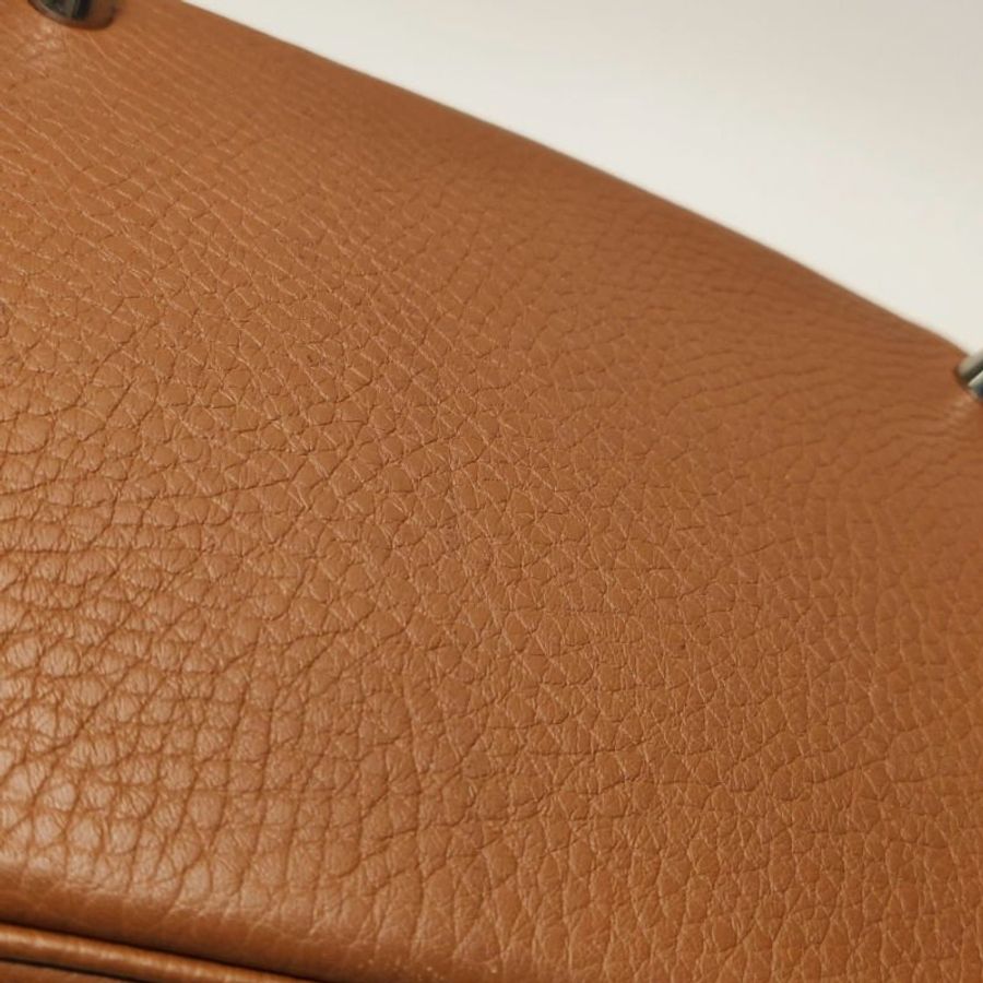 Hermes Picotin菜籃子包18手提包Clemence(TC)牛皮銀扣37金棕Y刻-19