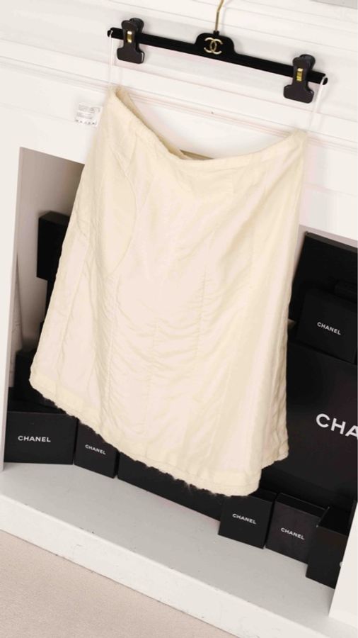 Chanel 11年拜占庭白色琉璃扣半裙-1
