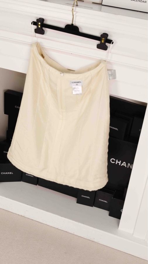 Chanel 11年拜占庭白色琉璃扣半裙-10