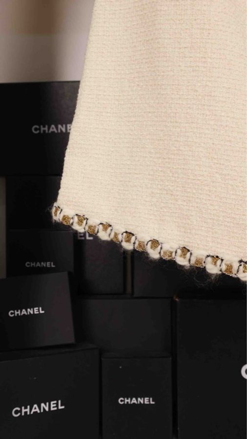 Chanel 11年拜占庭白色琉璃扣半裙-20