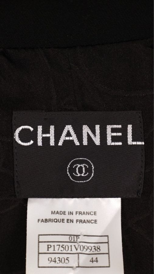 Chanel 01年黑色羊毛双排扣收腰两口袋西装上衣外套-30