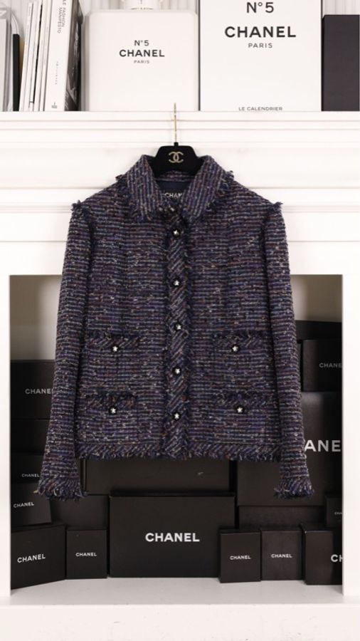 Chanel 05年紫彩色编织星星扣四口袋外套-0