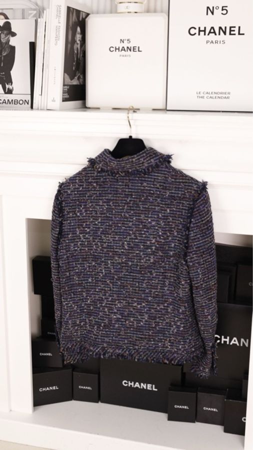 Chanel 05年紫彩色编织星星扣四口袋外套-1