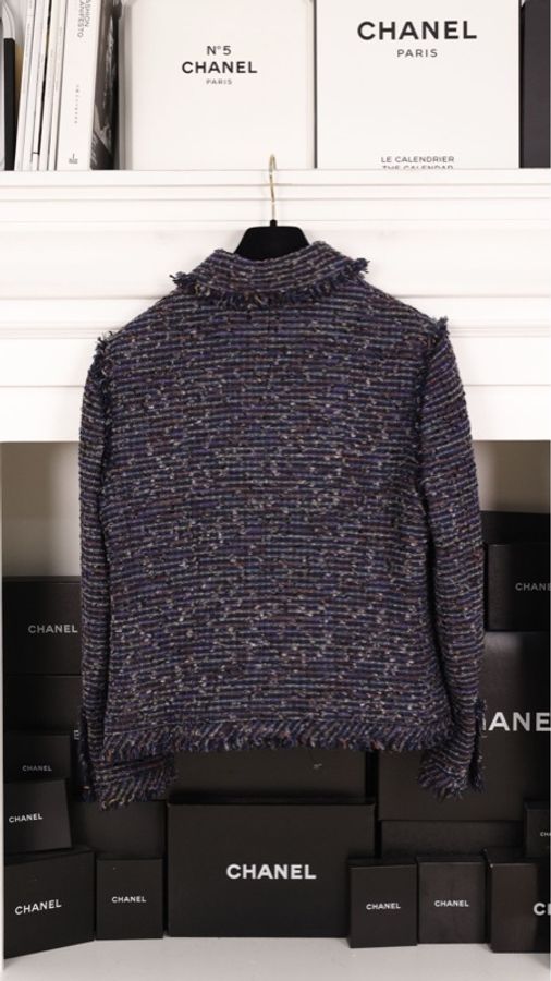 Chanel 05年紫彩色编织星星扣四口袋外套-10