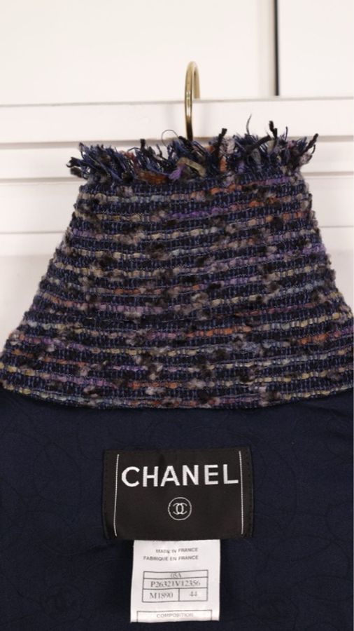 Chanel 05年紫彩色编织星星扣四口袋外套-20