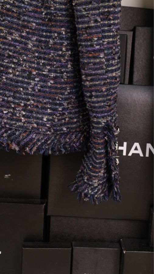 Chanel 05年紫彩色编织星星扣四口袋外套-57