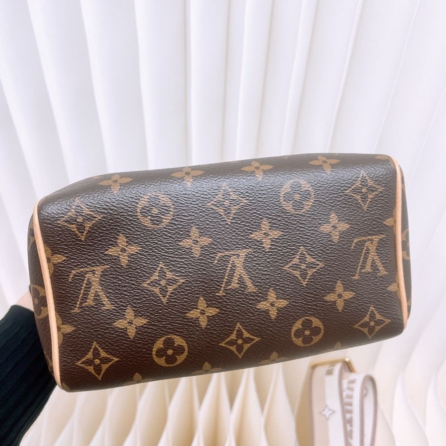 Lv speedy 20 老花波士頓 奶茶肩帶-2