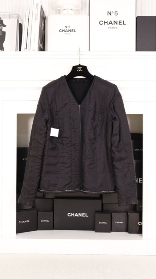 Chanel 16年罗马系列黑色粗花呢四口袋上衣外套FR44 25/8-4