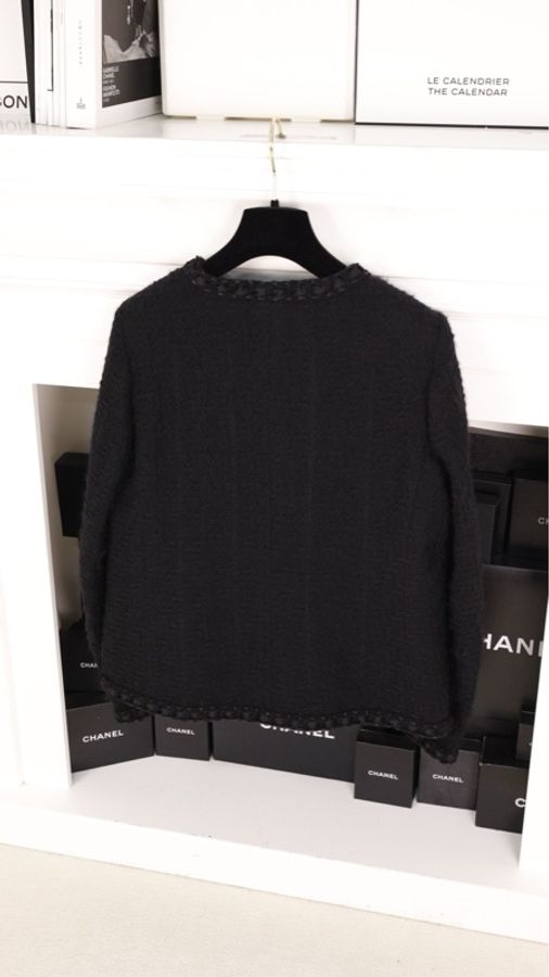 Chanel 16年罗马系列黑色粗花呢四口袋上衣外套FR44 25/8-12