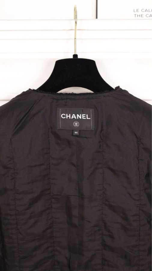 Chanel 16年罗马系列黑色粗花呢四口袋上衣外套FR44 25/8-32