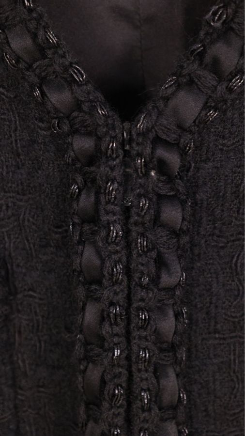 Chanel 16年罗马系列黑色粗花呢四口袋上衣外套FR44 25/8-42