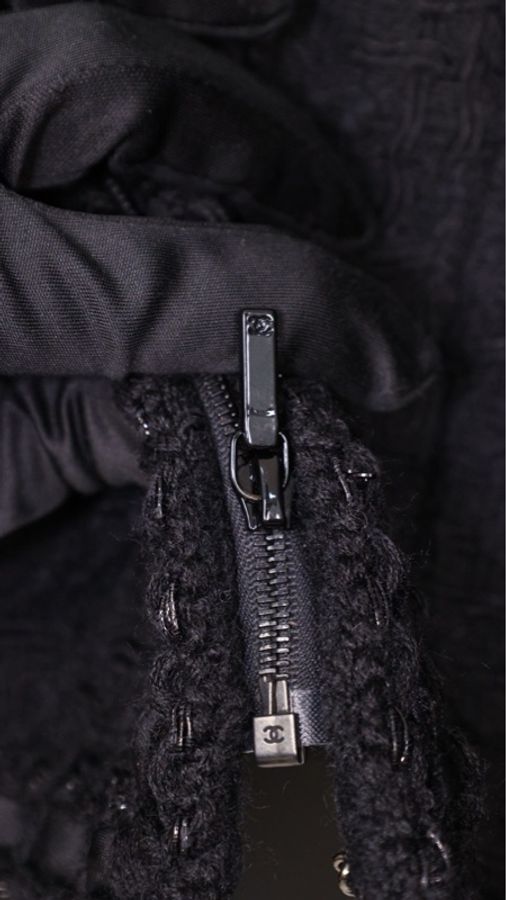 Chanel 16年罗马系列黑色粗花呢四口袋上衣外套FR44 25/8-49