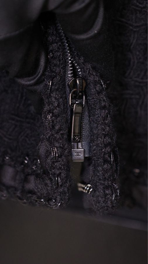 Chanel 16年罗马系列黑色粗花呢四口袋上衣外套FR44 25/8-54
