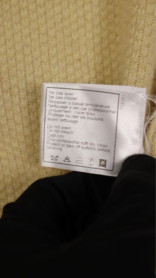 Chanel 04年秀款黄棕格纹山羊绒针织开衫马甲开衫套装-25