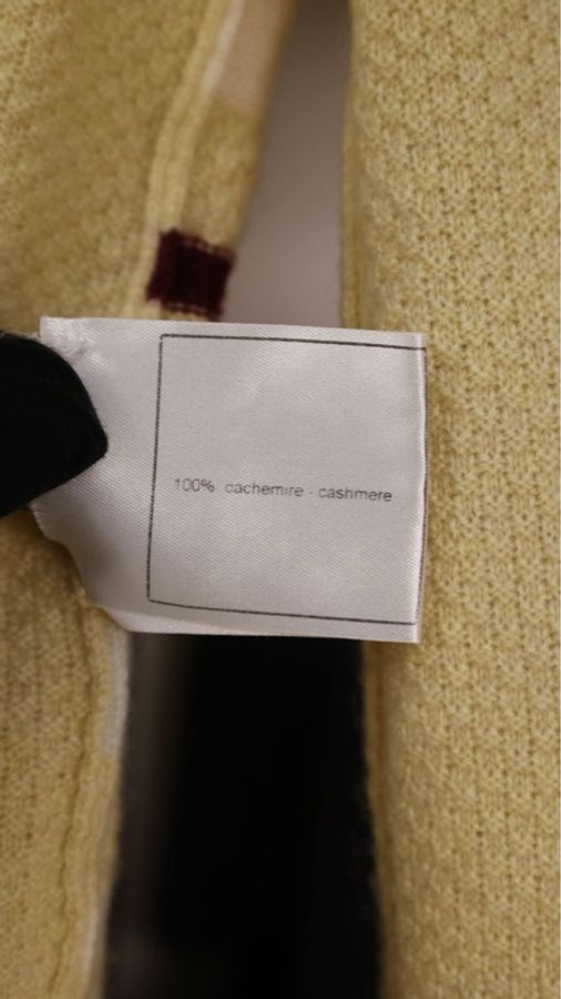 Chanel 04年秀款黄棕格纹山羊绒针织开衫马甲开衫套装-58
