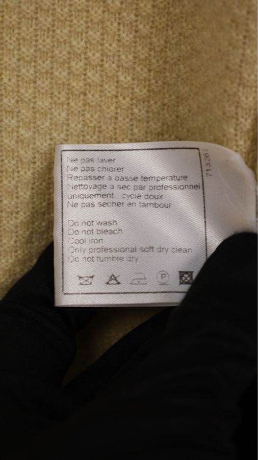 Chanel 04年秀款黄棕格纹山羊绒针织开衫马甲开衫套装-75