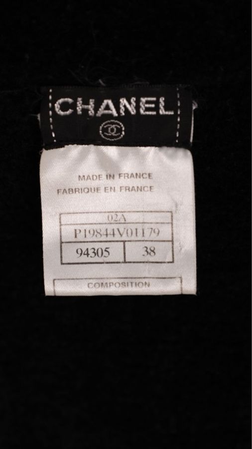 Chanel 02年黑色毛巾材质娃娃领马甲背心上衣-33