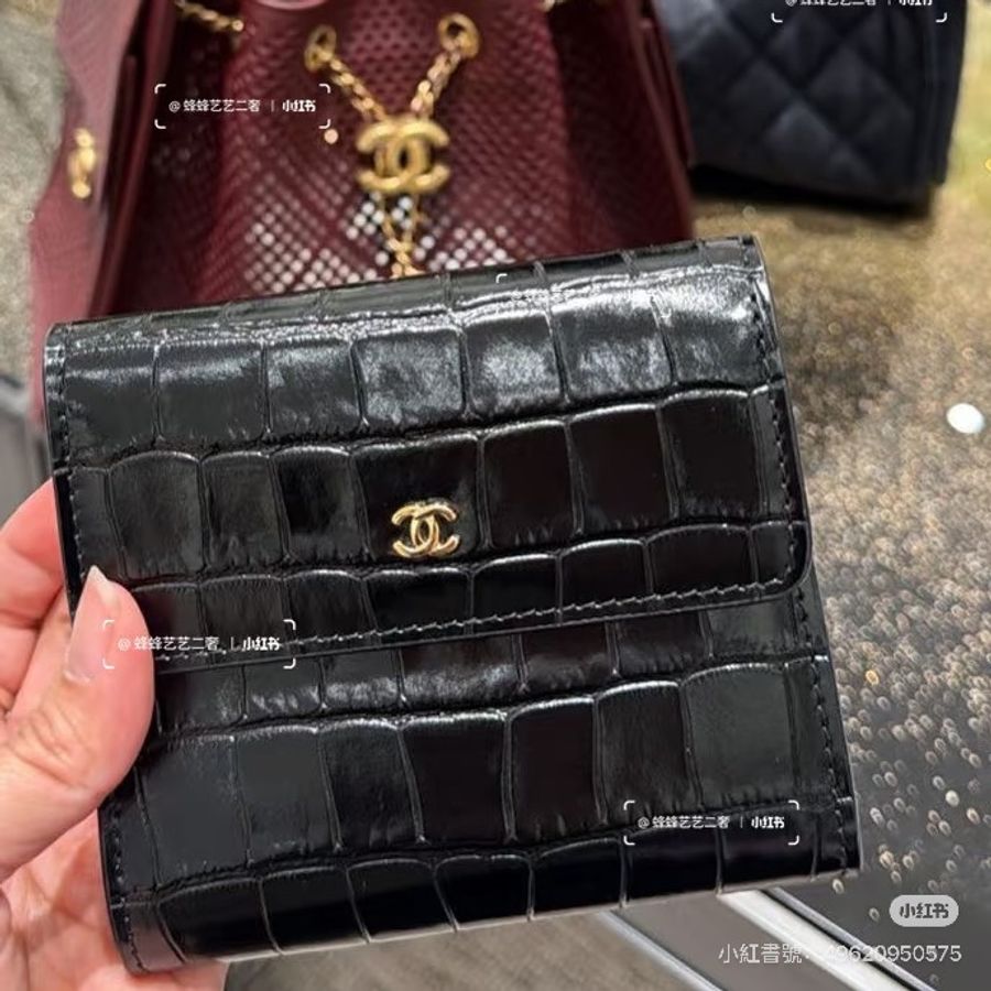 Chanel 26s 馬修新設計/鱷魚壓紋高級精緻全新錢包-3