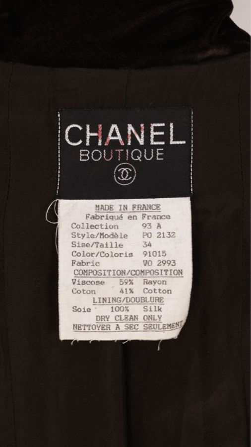 Chanel 93年秀款咖啡色丝绒双排金扣上衣外套-56