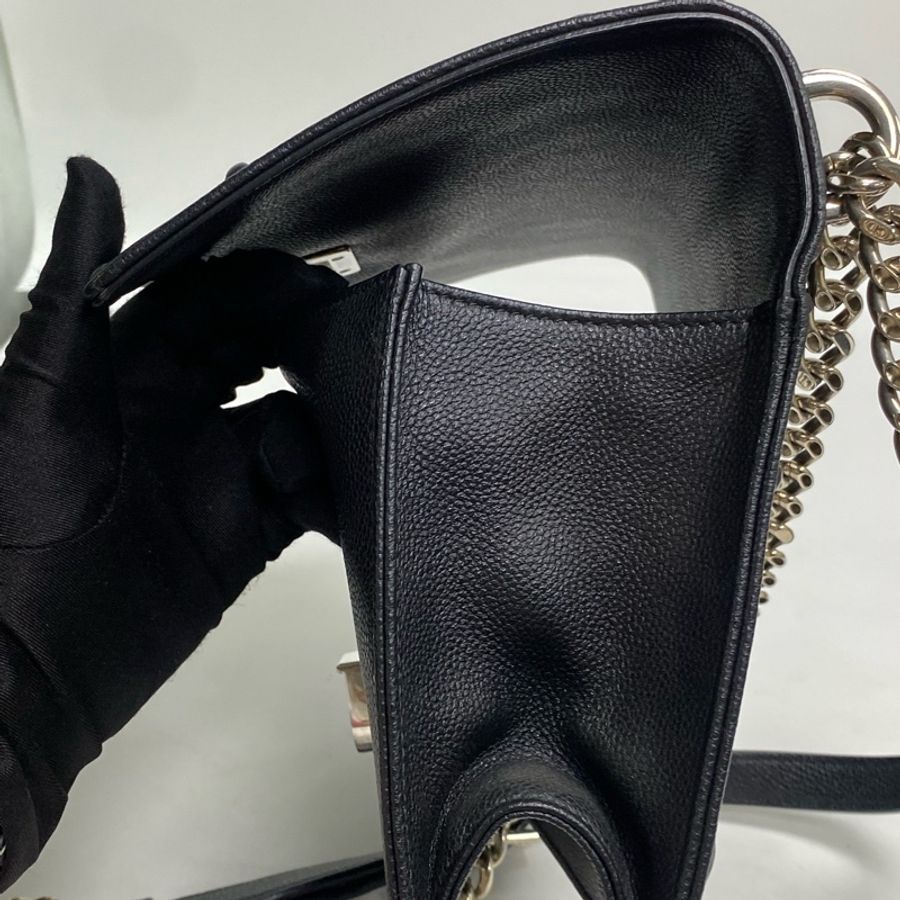 迪奧/Dior Diorama 黑銀盾牌包 鏈條包 單肩斜挎包-6
