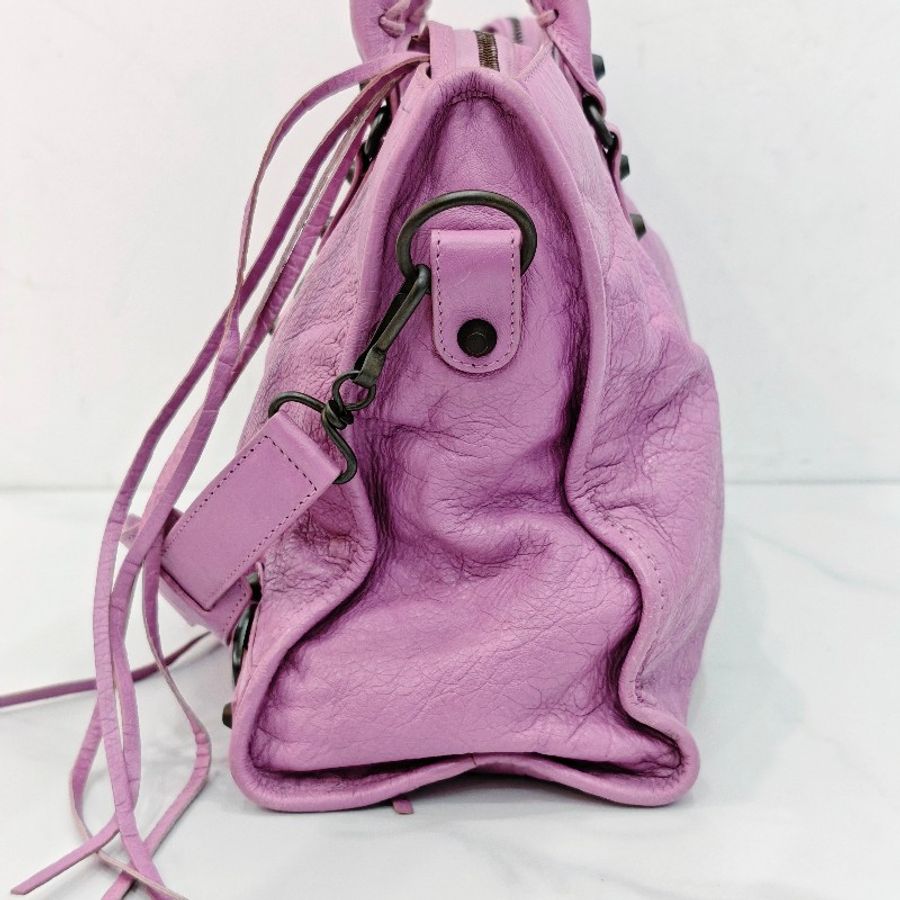 巴黎世家/Balenciaga 粉紫色機車中號-2