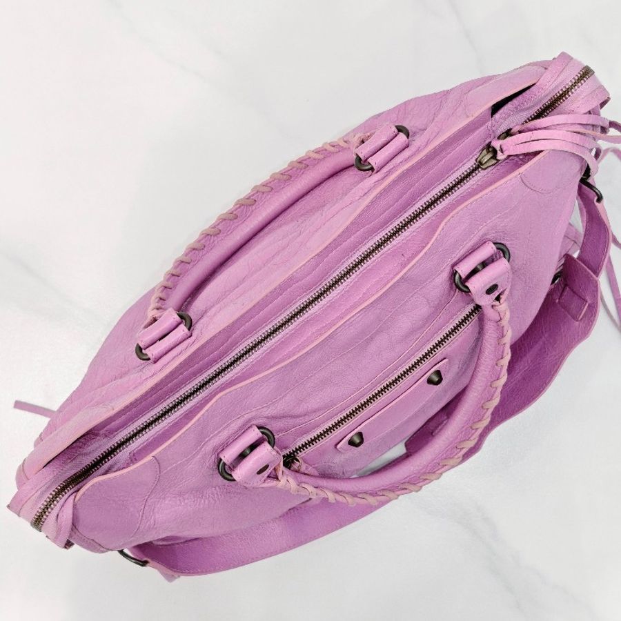 巴黎世家/Balenciaga 粉紫色機車中號-4