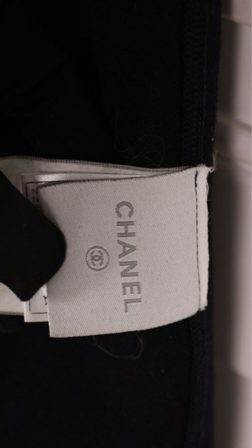 Chanel 04年运动方标系列jennie同款深蓝色羊毛腰带半裙-30