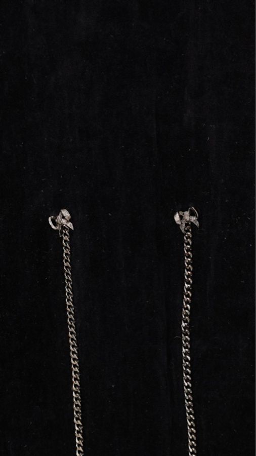 Chanel 06年秀款黑色丝绒银链滚边收腰上衣外套-60