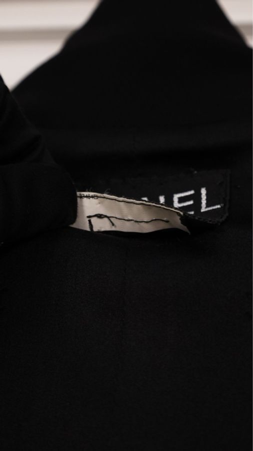 Chanel 95年黑色羊毛一粒扣两口袋上衣外套-12