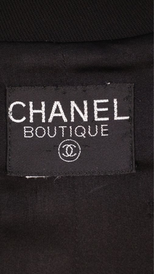 Chanel 95年黑色羊毛一粒扣两口袋上衣外套-13