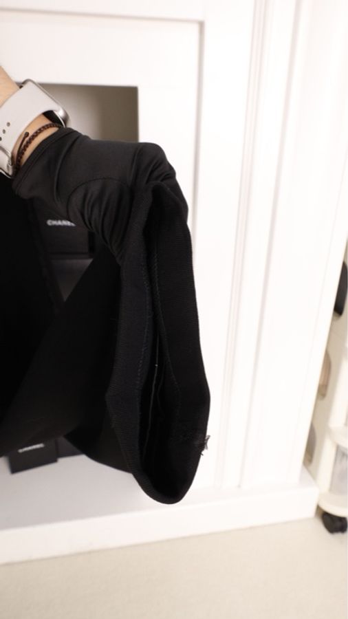 Chanel 95年黑色羊毛一粒扣两口袋上衣外套-22