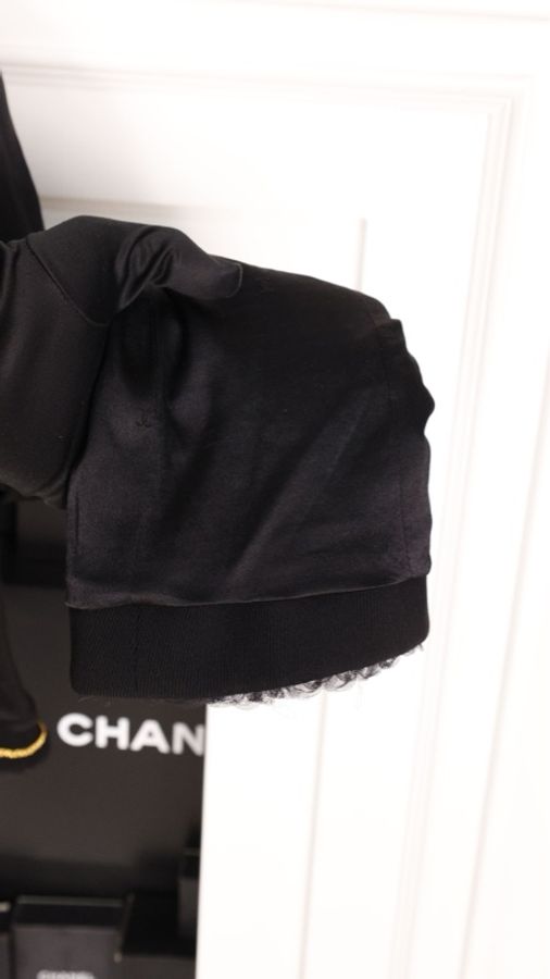 Chanel 95年黑色羊毛一粒扣两口袋上衣外套-28
