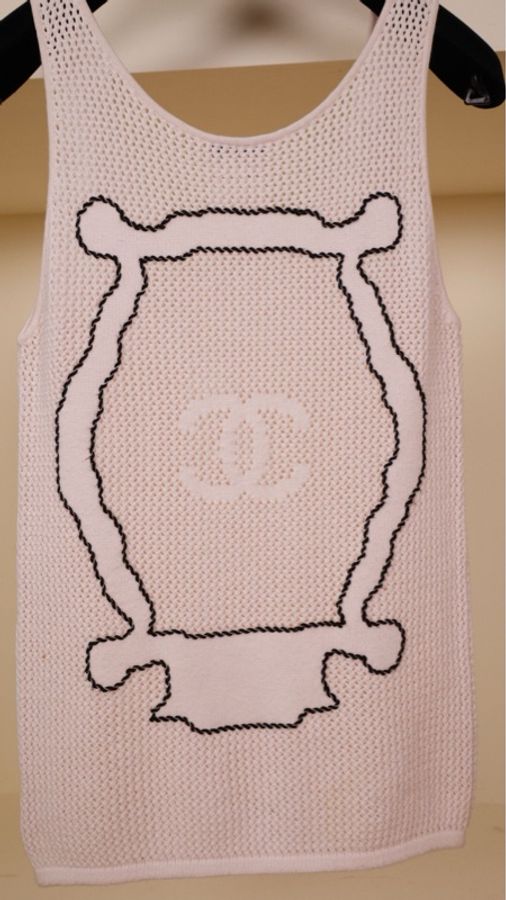 Chanel 09年迈阿密系列秀款粉色针织背心上衣-34