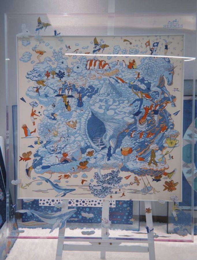 Hermes 99新閒置 90絲巾 雲間萬象-2