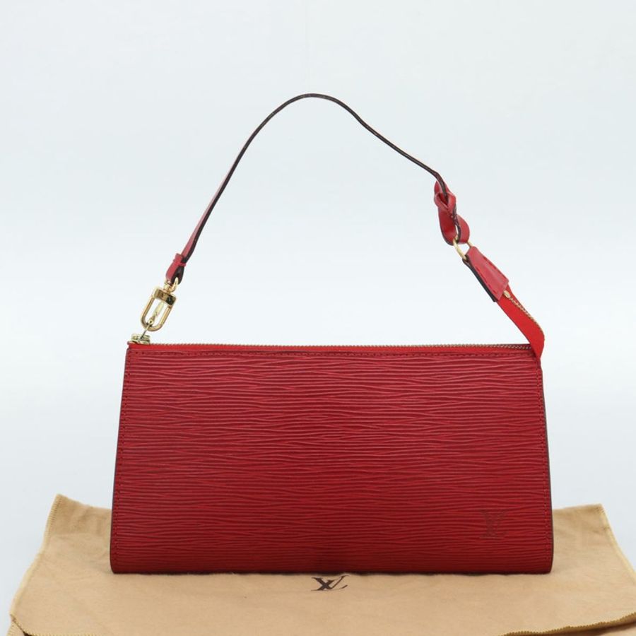 【日本直送】路易威登 Epi Pochette Accessoires 手拿包 紅色 M52947 LV Auth 187289A-11