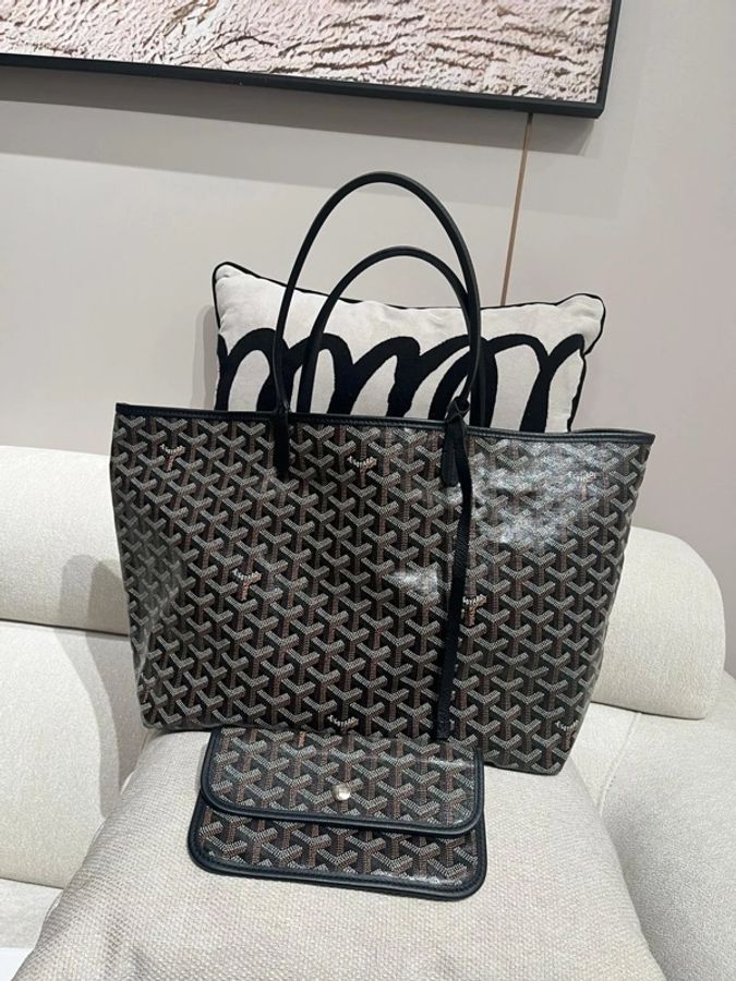 Goyard saint Louis pm tote bag Noir 100%Authentic,98%new✅dust bag-0