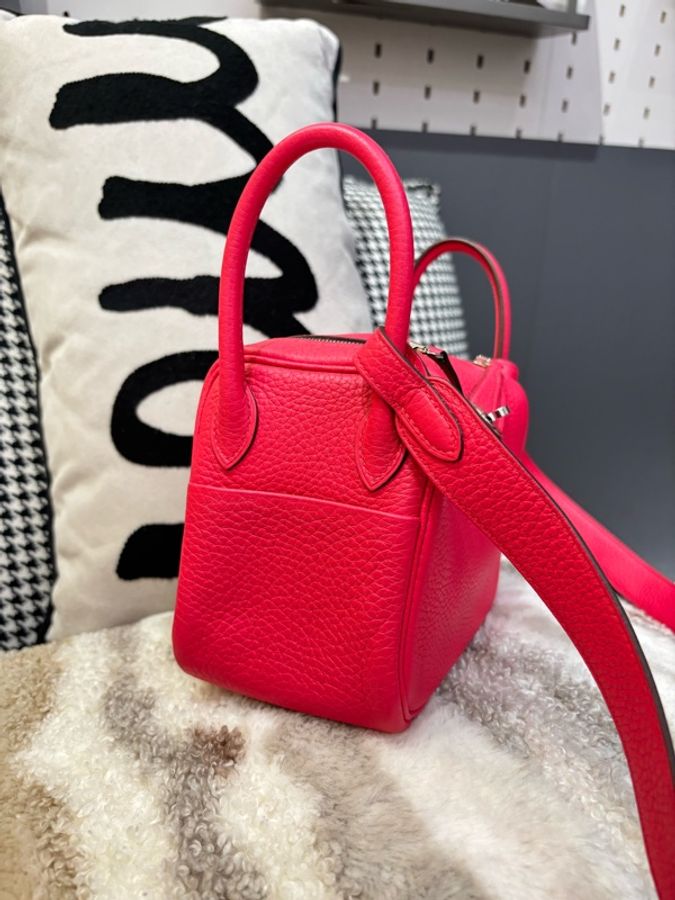 HERMES MINI LINDY ,STAMP Y, ROSE EXTREME CLEMENCE 100%Authentic ,98%new閑置品 ✅專門店收據✅dust bag ✅盒-1