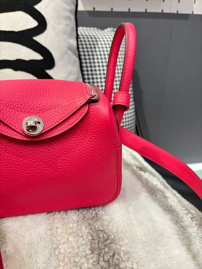 HERMES MINI LINDY ,STAMP Y, ROSE EXTREME CLEMENCE 100%Authentic ,98%new閑置品 ✅專門店收據✅dust bag ✅盒-2