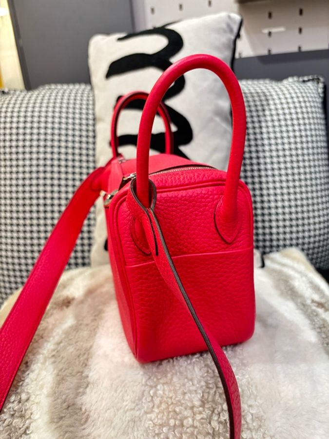 HERMES MINI LINDY ,STAMP Y, ROSE EXTREME CLEMENCE 100%Authentic ,98%new閑置品 ✅專門店收據✅dust bag ✅盒-4