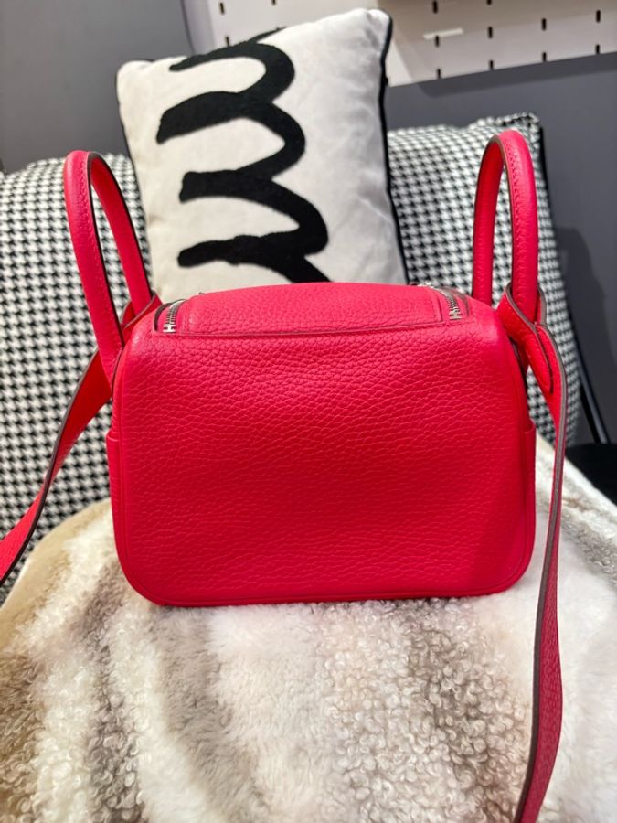 HERMES MINI LINDY ,STAMP Y, ROSE EXTREME CLEMENCE 100%Authentic ,98%new閑置品 ✅專門店收據✅dust bag ✅盒-5