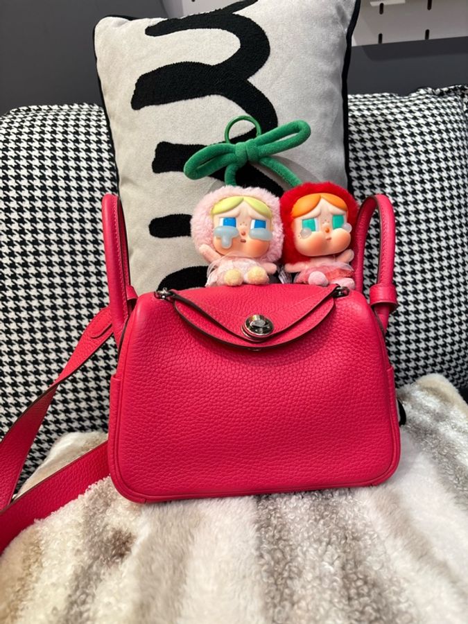 HERMES MINI LINDY ,STAMP Y, ROSE EXTREME CLEMENCE 100%Authentic ,98%new閑置品 ✅專門店收據✅dust bag ✅盒-7