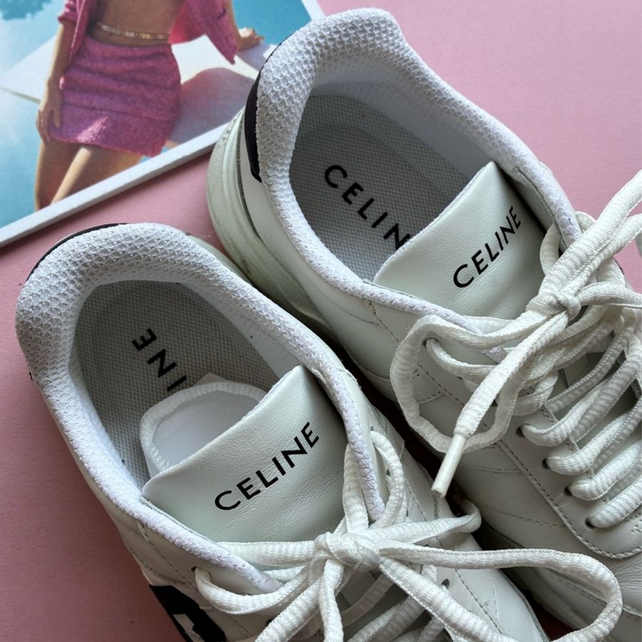 Celine 白色黑大C休閒鞋👟37-2