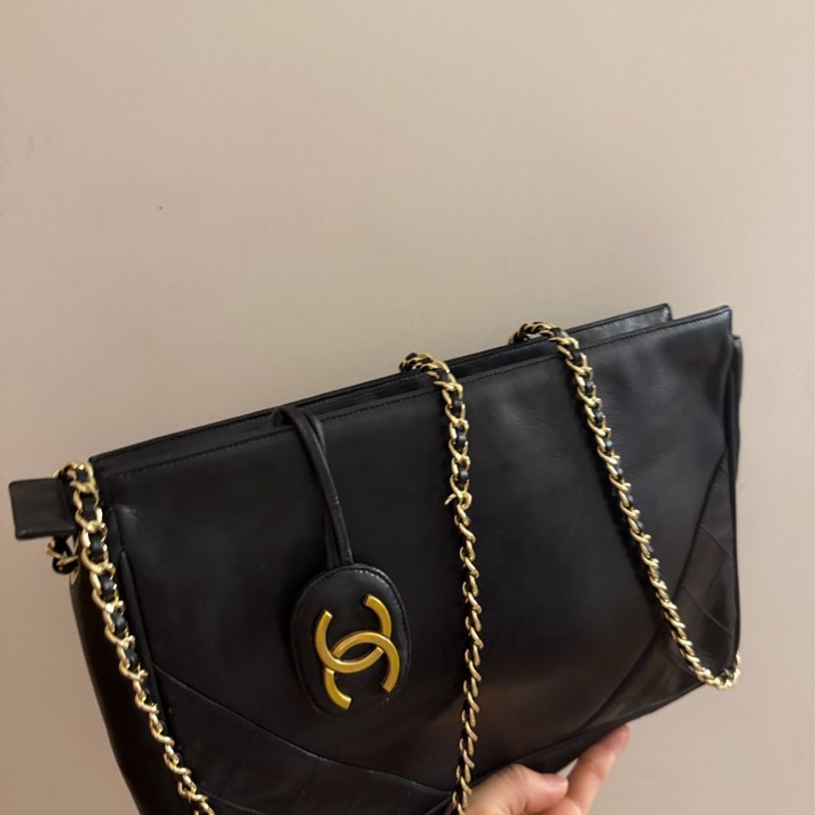 香奈兒 古董 絕版 包 90年代 斜背包 肩背包 黑色 vintage Chanel black bag-2