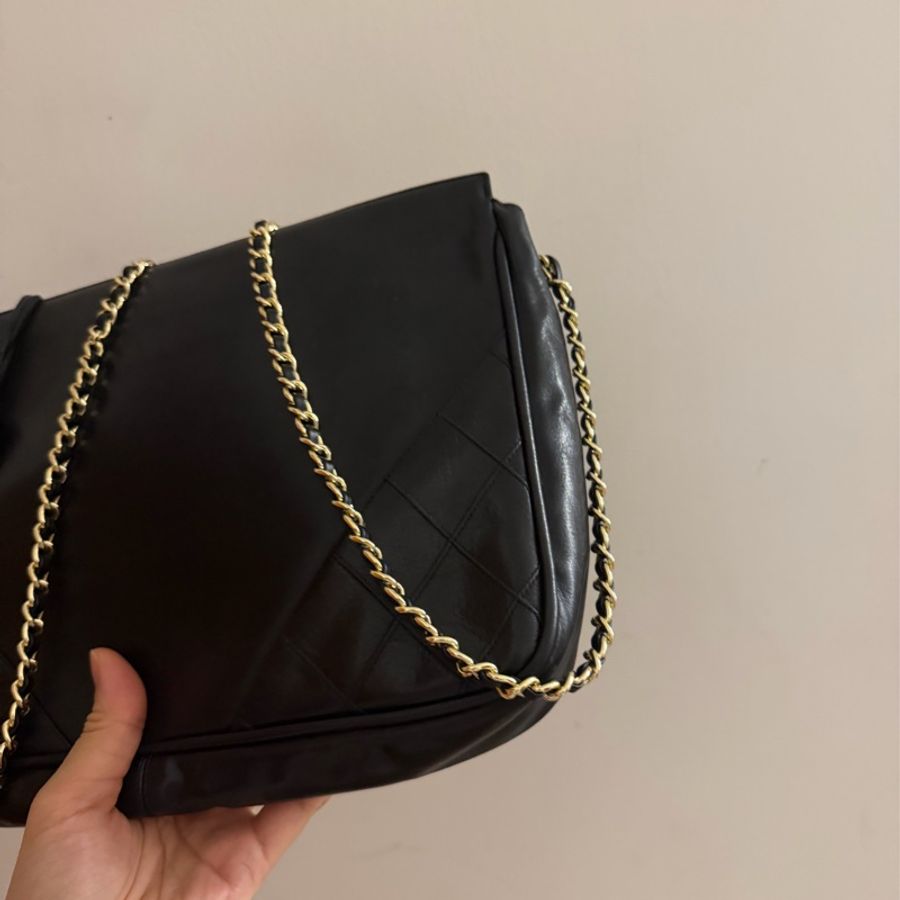 香奈兒 古董 絕版 包 90年代 斜背包 肩背包 黑色 vintage Chanel black bag-3