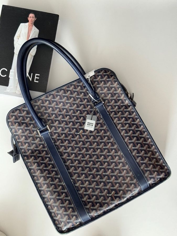 Goyard • 經典深藍色老花Bourgogne公文包 內裡有髒-2